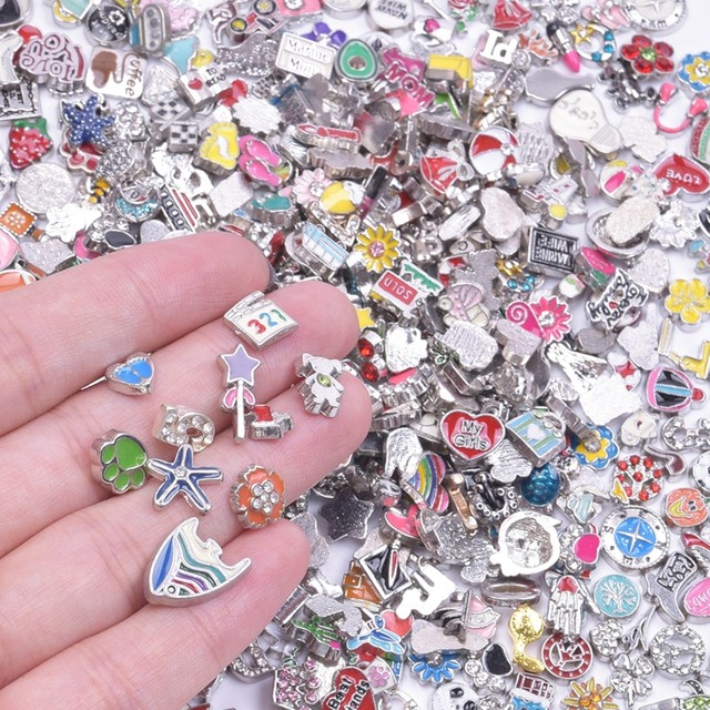 10-50pcs Random Mixed Breloque Rhinestone/Enamel Charms For Jewelry Making  Bulk Small Floating Charm Bulk DIY Locket Accessories - AliExpress